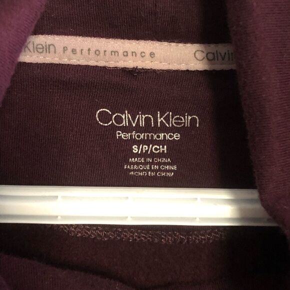 𝅺calvin Klein Size Small Burgundy Cowl Neck Sweatshirt - Picture 4 of 5